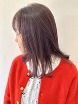 フォーク FOLK&nbsp;【FOLK】透明感ダークピンクバイオレット☆似合わせ外ハネミディ