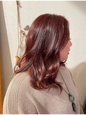 艶髪ボルドーブラウン