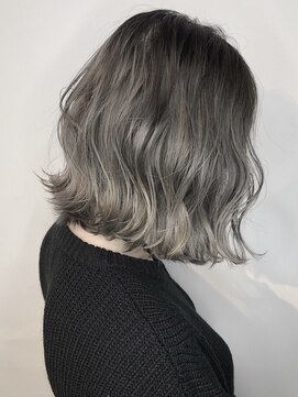 フレア ヘア サロン(FLEAR hair salon) グレージュ×バレイヤージュカラー_Aラインボブ_マロンベージュ