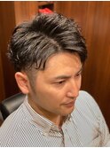 ハイライト/マッシュパーマ/ウルフ/アッシュブラック/波巻き