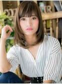斜めバングオリーブアッシュ抜け感ロングボブh3浦和20代30代40代