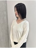 YOKE 切りっぱなしボブ丸くないボブ髪質改善アッシュブラック
