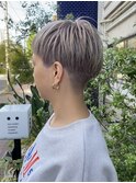 メンズライク刈り上げマッシュショート刈り上げボブミルクティー