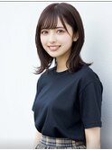 小顔外ハネミディアムココア20代30代40代くびれミディ韓国ヘア