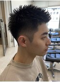 横浜スパイキーショートルーズショートビジネスヘア短髪刈り上げ