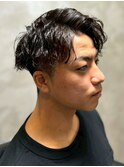 ツイスパ センターパート 刈り上げ ツーブロック 20代
