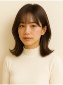 大人/可愛い/ミディアム/前髪あり/結べる/20代/30代/40代/50代