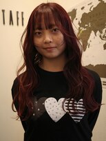 チャプター 問屋町(chapter) ケアカラーディープレッド顔まわりレイヤーカット