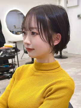 メルバイグラフ 梅田(mel by GRAFF) ショートカットxひし形ショートボブ×前髪あり20代30代40代
