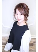 編み込み アップアレンジ