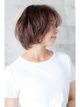 アッシュ ヘアーメイク 桐生(ash hair×make) 20代30代40代/くせ毛風パーマ/ひし形/ナチュラルボブ/抜け感