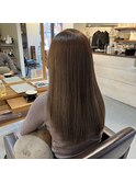 艶髪ストレート×ロング×オリーブベージュ×髪質改善【広島】