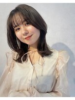 エジョン 八幡山店(Aejon)&nbsp;斜めバンググレージュカラーチョコレートデザインカラー