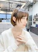 フェイスレイヤーショート//グレージュ/シースルーバング/ボブ