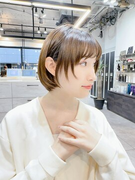 ファンナギンザ(FaNNa ginza) フェイスレイヤーショート//グレージュ/シースルーバング/ボブ