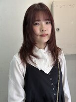 キャンバス バイ ネオリーブ 横浜西口(Canvas by neo.)&nbsp;セミロングレイヤー ボルドーカラー 秋冬ヘア ハイレイヤー 横浜