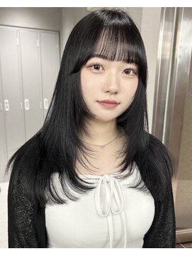 サイン 渋谷(SIGN) 韓国ヘアーハッシュカットレイヤーカットグレージュブリーチ無し