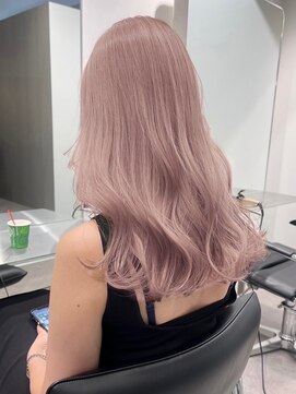 サンクプロジェクト(cinq PROJECT) 韓国ミルクティーピンクアッシュベージュカラーロブ原宿ブリーチ