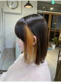 オレンジインナーカラー【守谷/インナーカラー/ブリーチ】