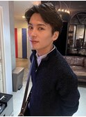 ゆるめパーマドライパーマ毛流れパーマメンズミディアムパーマ