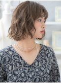 ★グレーベージュフレンチカジュアル小顔ボブパーマ20代30代★1