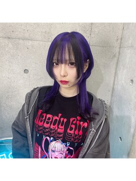 アールイーバイインク 渋谷(Re. by INK.) ウルフカット/派手髪/紫ウルフ/ミディアムウルフ[渋谷/原宿]