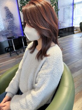 ヘアースパリゾート リアン 燕三条店(Lien) ベージュブラウン_ハネ感ミディ_