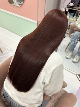 ガーランド(Girland) 【girland】ブリーチなしレッドカラー/韓国風/レイヤーカット