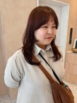 オン キャナルシティ博多前店(on)&nbsp;【晴音】くせ毛ウルフ/オレンジブラウン/ミディアム/20代