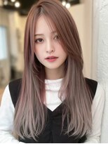 ロッソ 大橋店(Rosso) ピンクアッシュのなめらかロング【大橋】
