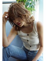 ヘアーサロン ウノ 新百合ヶ丘(hair salon UNO)&nbsp;ふんわりレイヤー/ことりベージュ/斜めバング