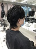 ウルフカット×パーマ