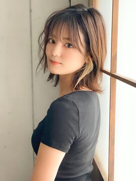 アグ ヘアー デン 新潟江南区店(Agu hair den) 《Agu hair》イヤリングカラーが可愛い♪外ハネボブ