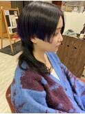 【お客様スタイル】個性派ウルフ×裾カラー×パープル