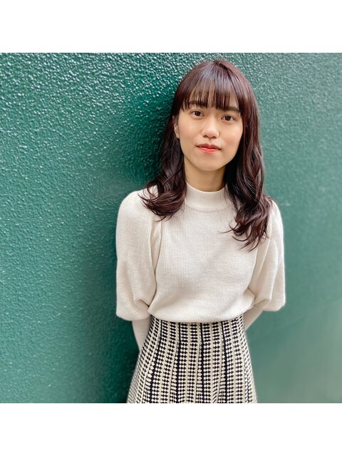 上品な可愛さを出すセミロングスタイル