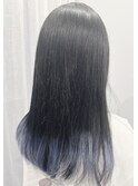 裾カラーブルーホワイト