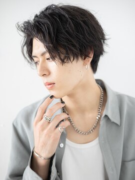 メンズヘア ビーセカンド 草加店(MENS HAIR B-2) オーガニックカラーかきあげアシンメトリーツイスパミディc草加