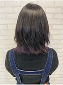 20代30代ウルフインナーカラー立体感小顔丸み乾かすだけ