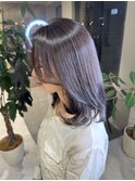 小顔レイヤーカット×ラベンダーグレージュ