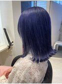 ブルーバイオレット×外はねボブ