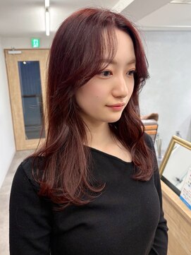 ミュラ(mulah) 暖色カラーレッドブラウンレイヤーカット＊くびれヘア/明大前