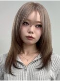 シアーグレージュ[新宿駅/黒髪カタログ/小顔に見せるヘアー]
