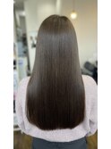 ブリーチなしのワンカラーでできる透明感オリーブカラー