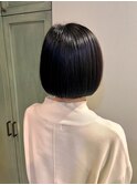 ショートヘア/ワンレンボブ/ショートボブ/黒髪/40代/50代