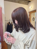 ワゴンヘアー(wagon hair) ミディアムレイヤー × ぶどうカラー