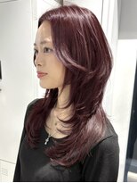 プリアバイポプルス 渋谷(pria by popls)&nbsp;ロングレイヤーハッシュカット顔周りレイヤーカット韓国ヘア