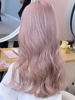 プネル(punel)&nbsp;原宿　ピンクミルクティーベージュ　レイヤーカットケアブリーチ