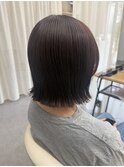 切りっぱなしボブ × オレンジブラウン