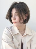 大人可愛い　デジタルパーマ　ワンカールボブ/フェザーボブ