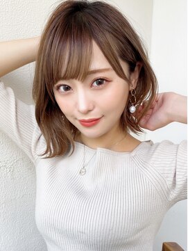 シルクレイ 吉祥寺店(Silk-lei) 大人かわいいフェザーバング外ハネボブマロンベージュ20代吉祥寺